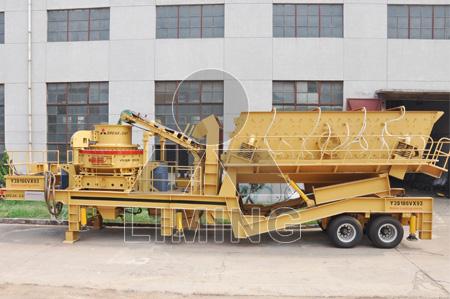 Tire type mobile crusher